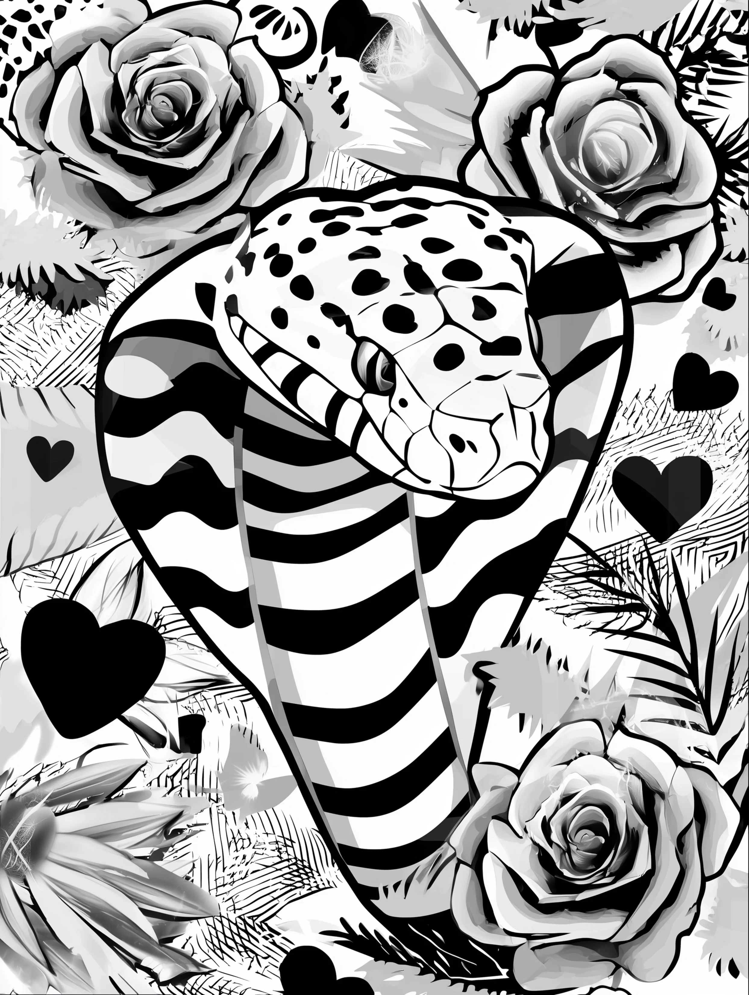 Free printable zoo coloring sheet featuring a creeping cobra